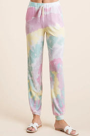 BiBi Tie Dye French Terry Casual Pants on Simply Obsessed