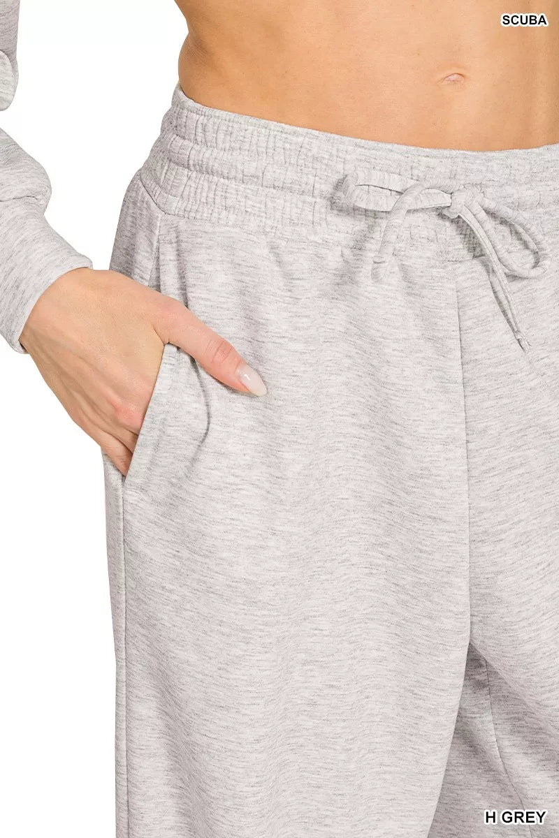 ZENANA Scuba Crewneck Pullover and Pants Set on Simply Obsessed