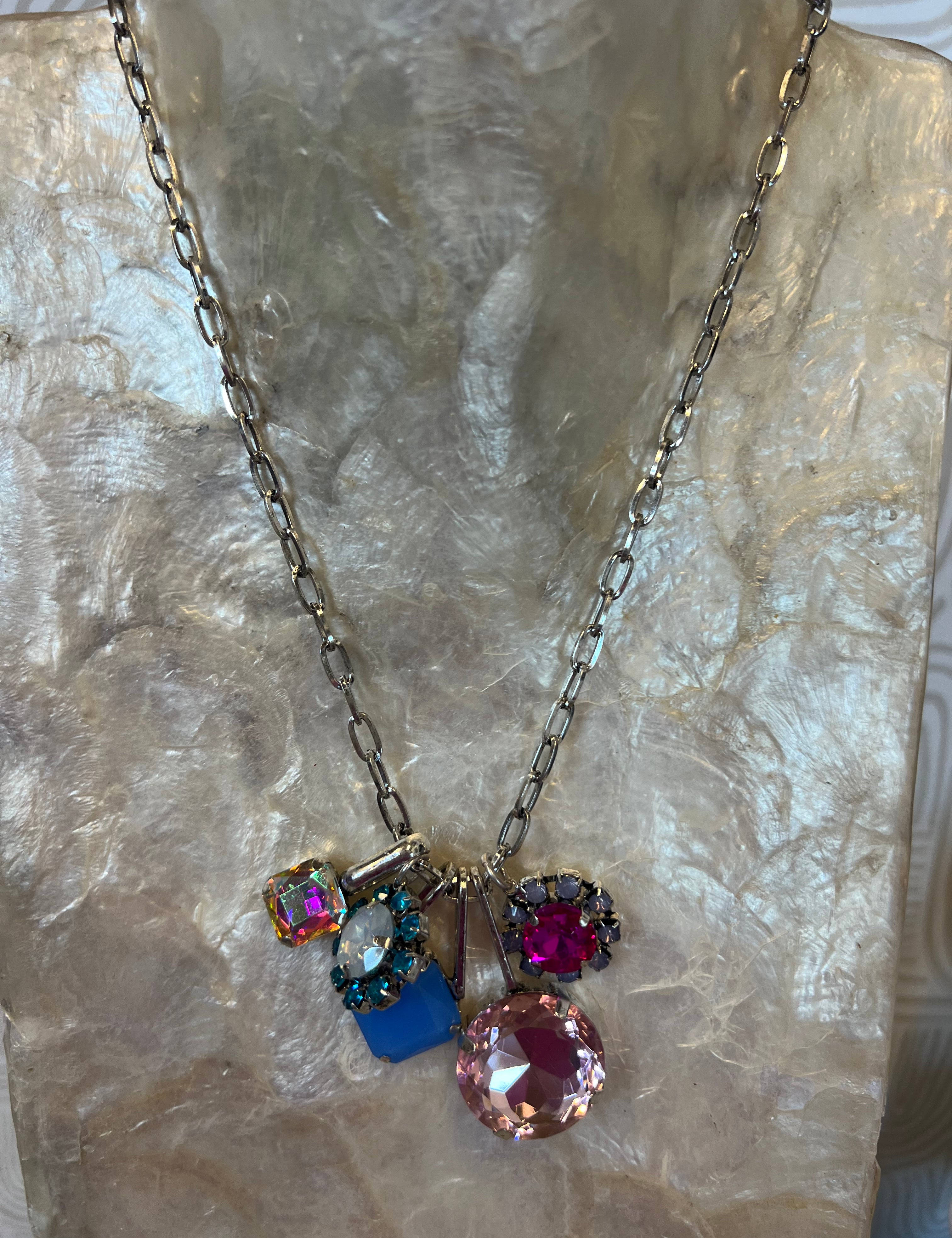 JEWELRY SALE 5 Pastel Charm on Silver Chain Necklace on Simply Obsessed