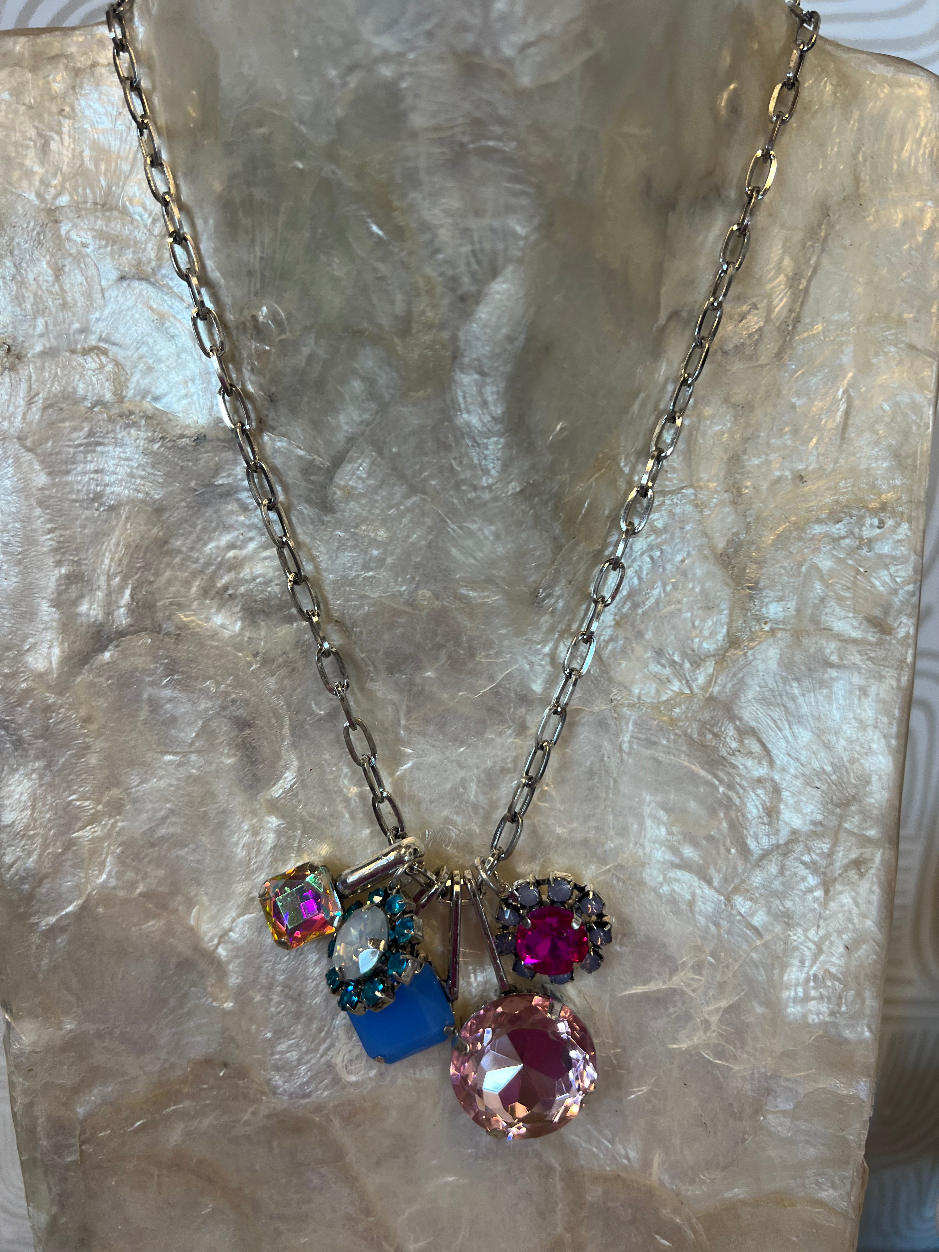 JEWELRY SALE 5 Pastel Charm on Silver Chain Necklace on Simply Obsessed