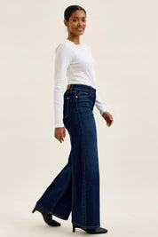 JUDY BLUE High-Waisted Wide-Leg Dark Wash Jeans on Simply Obsessed