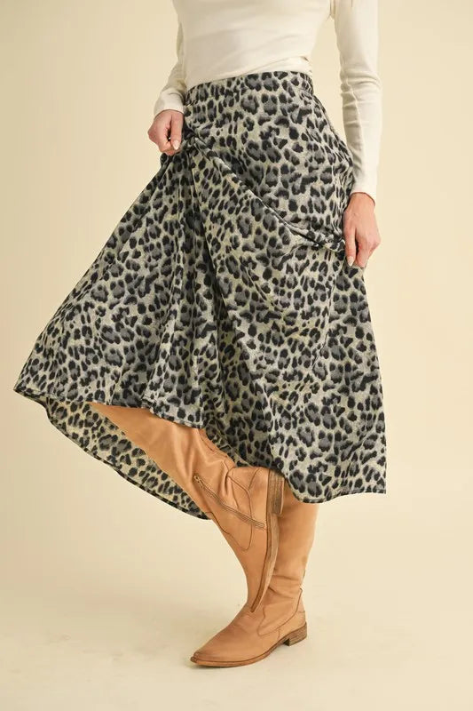 Aemi+Co Leopard Midi Skirt on Simply Obsessed
