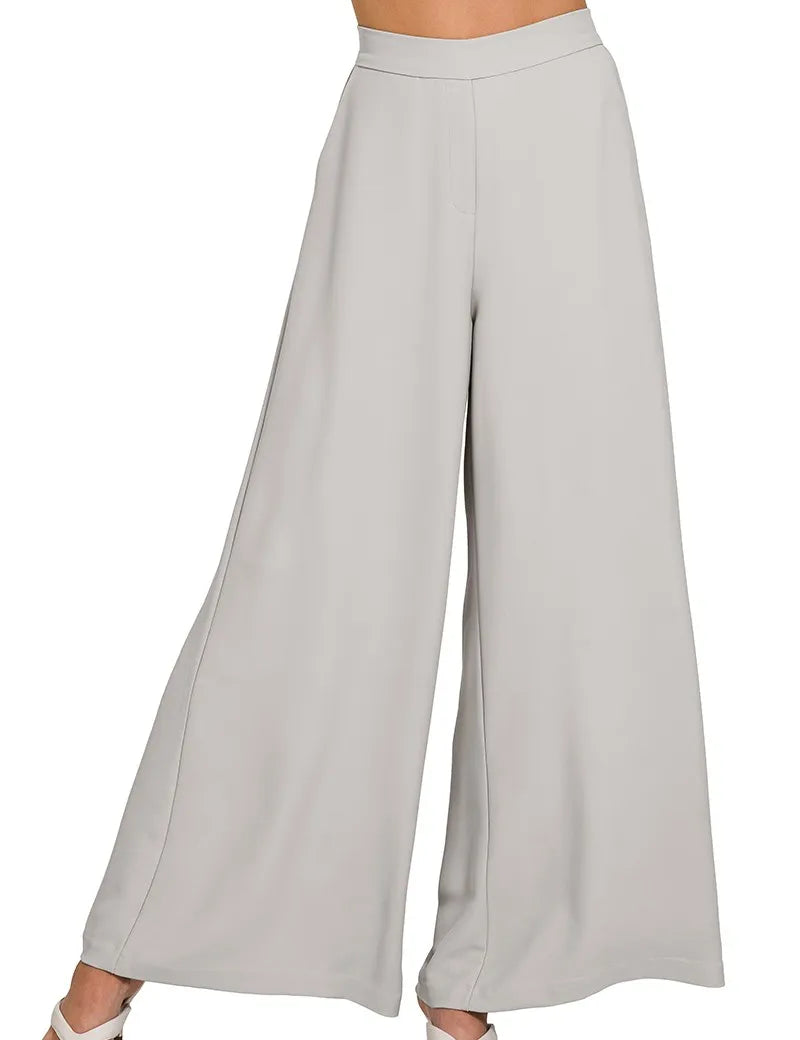 Zenana Relaxed Fit Elastic Waisted Wide Leg Pants on Simply Obsessed