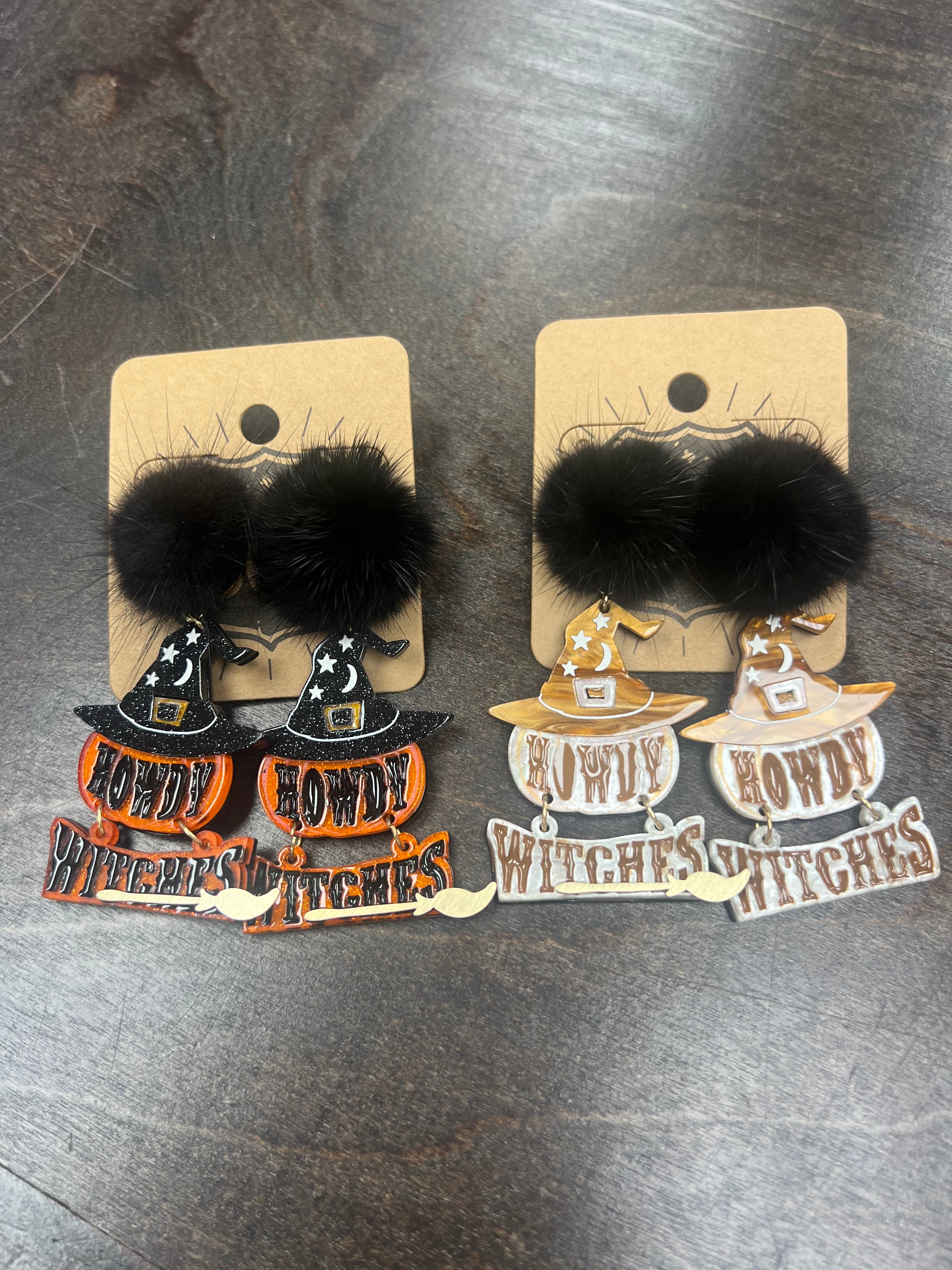 PINK PANACHE Howdy Witches Earrings on Simply Obsessed