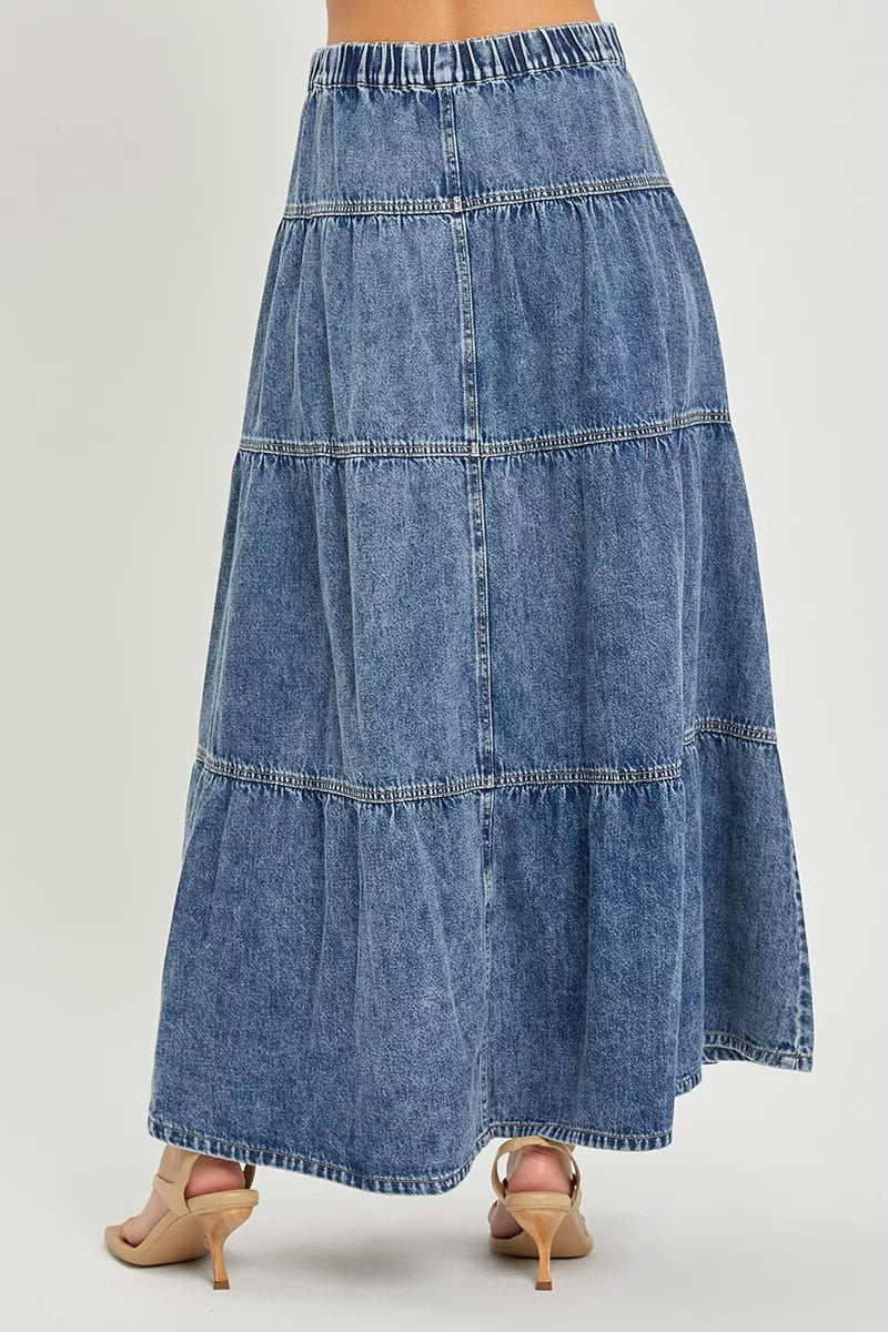 RISEN High Rise Ruffle Long Skirts on Simply Obsessed