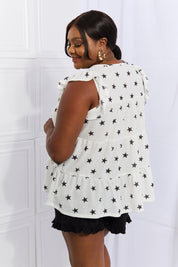 HEIMISH Shine Bright Full Size Butterfly Sleeve Star Print Top on Simply Obsessed