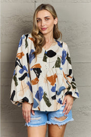HAILEY & CO Wishful Thinking Multi Colored Printed Blouse **FALL DEBUT SALE** on Simply Obsessed