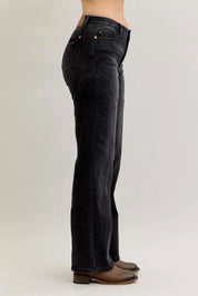Judy Blue Mid Rise Straight Western Seam Detail Jeans on Simply Obsessed