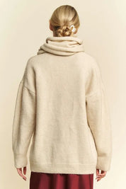 DAVI & DANI V-Neck Dropped Shoulder Sweater with Scarf **FALL DEBUT SALE** on Simply Obsessed