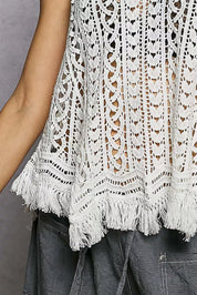 POL Crochet Fringe Hem Tank Top on Simply Obsessed