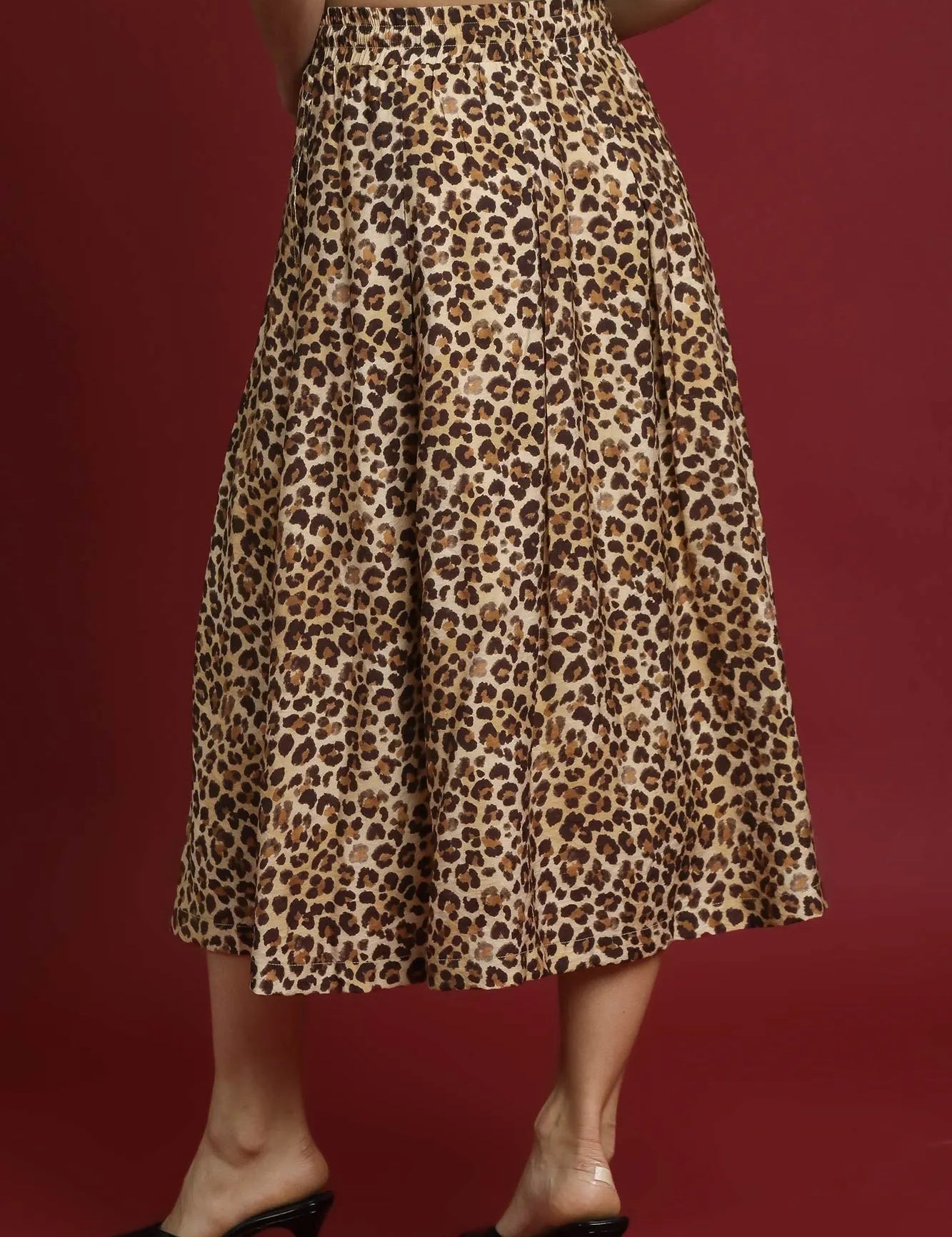 Umgee Drawstring Leopard Midi Skirt on Simply Obsessed