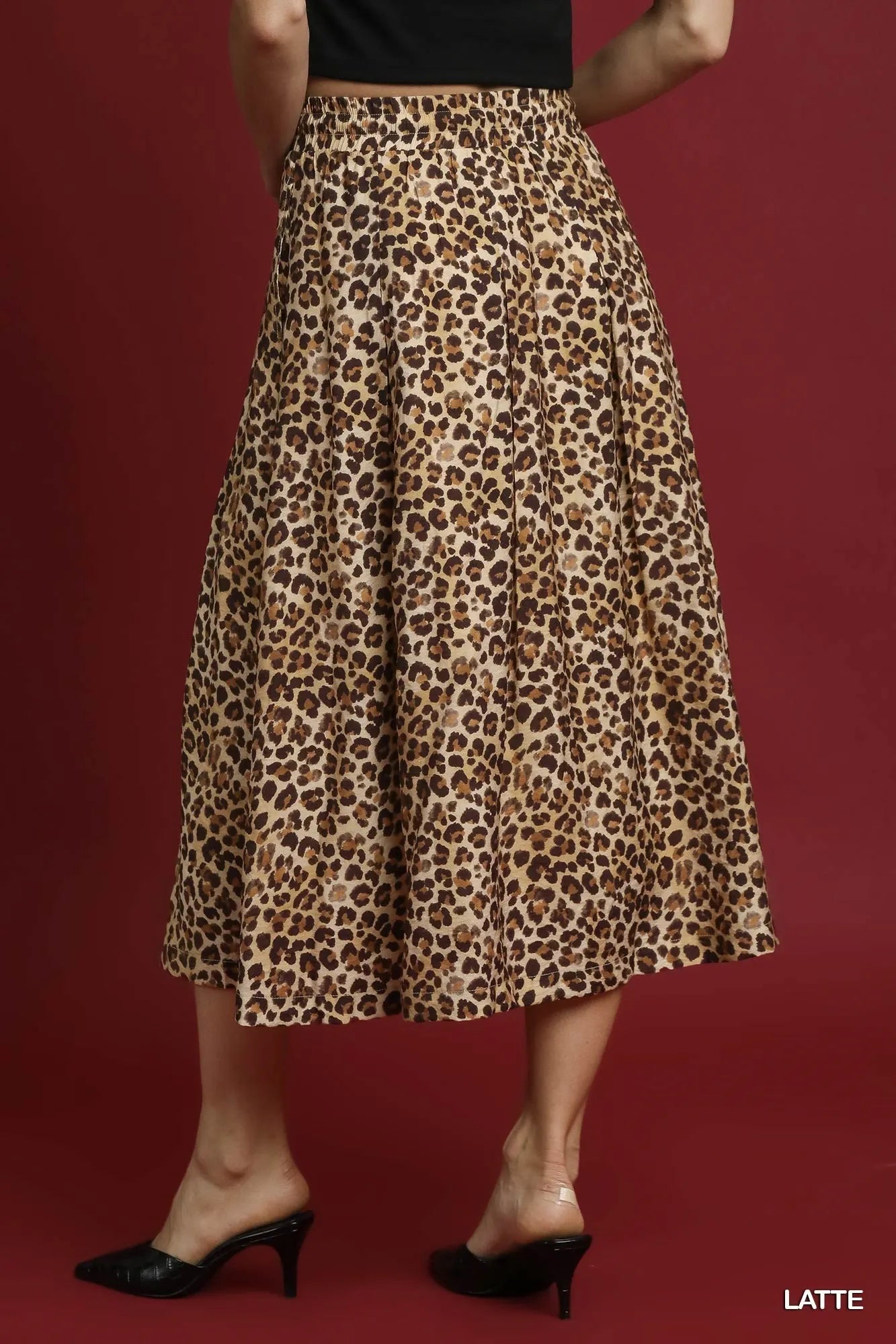 Umgee Drawstring Leopard Midi Skirt on Simply Obsessed
