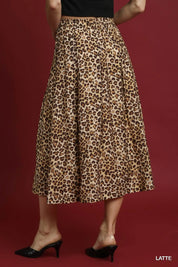 Umgee Drawstring Leopard Midi Skirt on Simply Obsessed