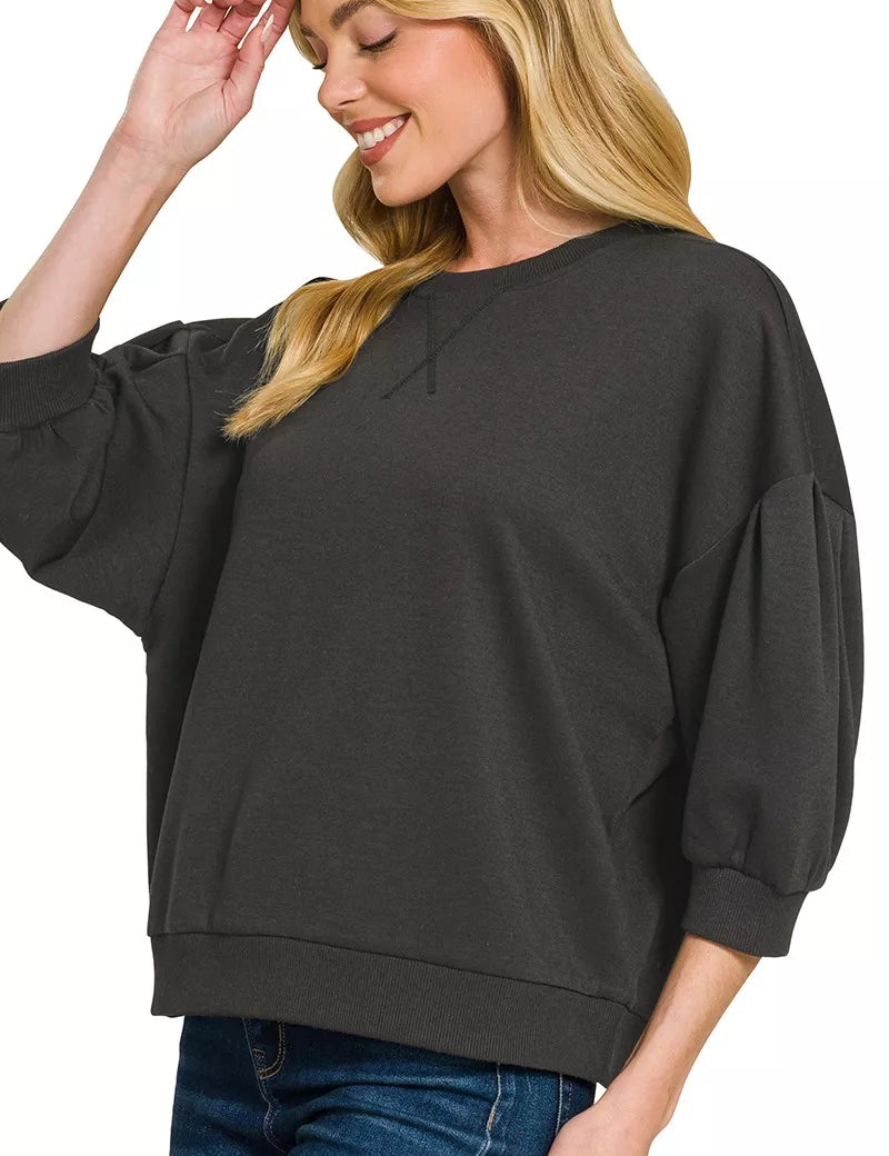 ZENANA Scuba Dolman Sleeve Sweatshirt on Simply Obsessed