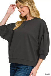 ZENANA Scuba Dolman Sleeve Sweatshirt on Simply Obsessed