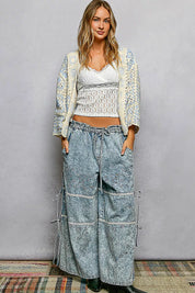 POL Open Front Crochet Cardigan with Granny Square Pattern on Simply Obsessed