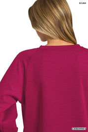 Zenana Scuba Crewneck Sweatshirt and Pants Set on Simply Obsessed
