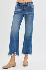 RISEN Full Size Mid Rise Crop Straight Jeans Plus Size on Simply Obsessed