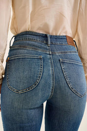 JUDY BLUE High Waist Double Button Tummy Control Flare Jeans on Simply Obsessed
