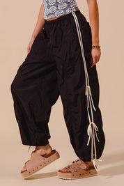 SO ME Loose Fit Jogger Pants With Double Lined Side Detail on Simply Obsessed