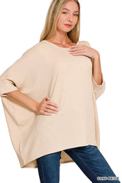 ZENANA Raised Rib Bat Sleeve Top on Simply Obsessed