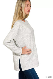 Zenana Scuba Side Slit Top and Pants Set on Simply Obsessed