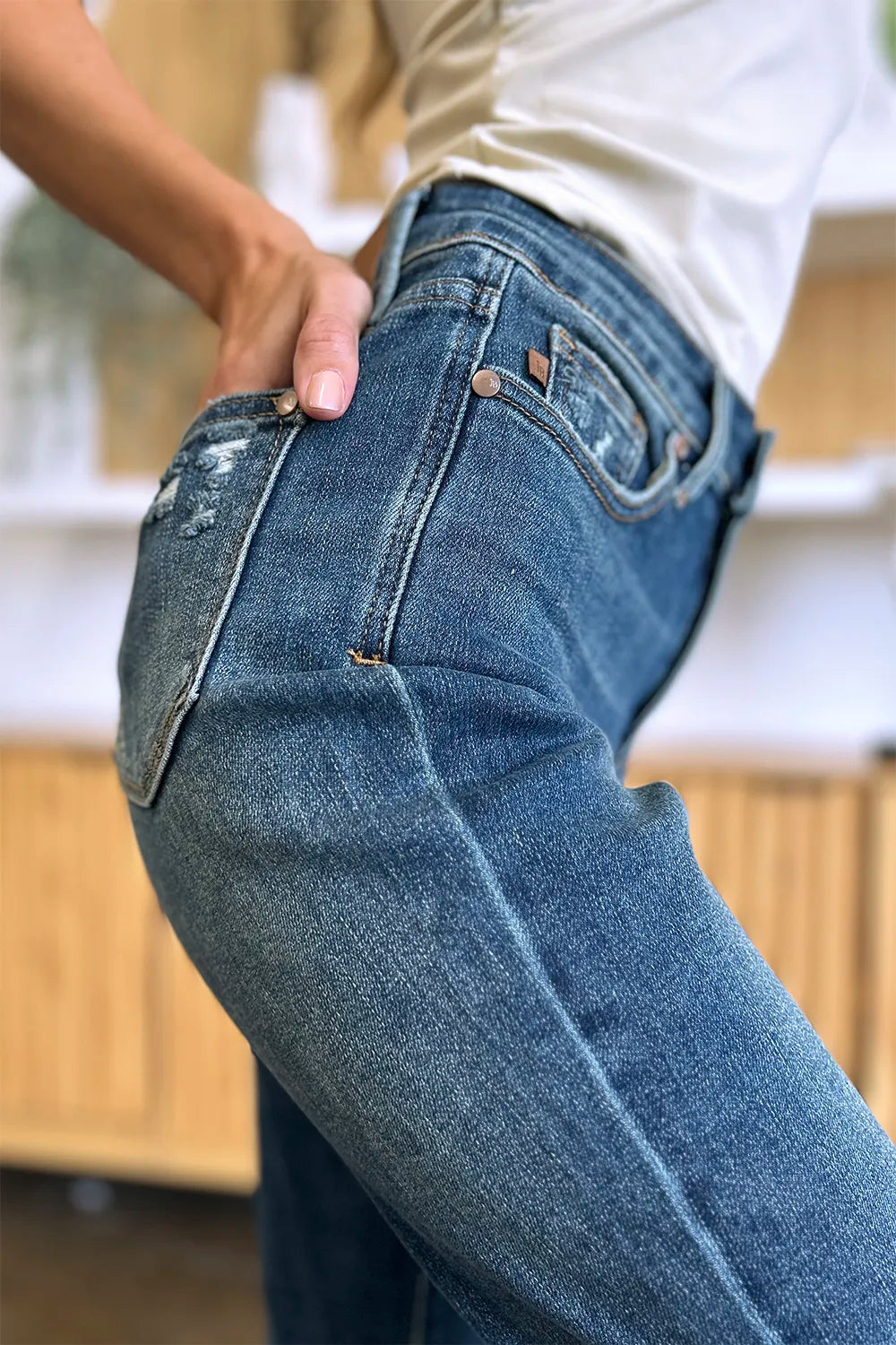 JUDY BLUE Full Size Tummy Control High Waist Slim Jeans on Simply Obsessed