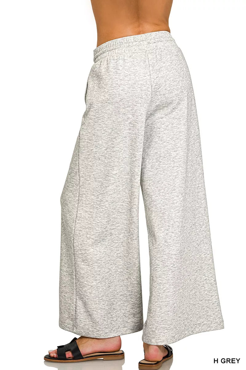 ZENANA Scuba Drawstring Wide Leg Pants on Simply Obsessed