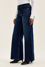 JUDY BLUE High-Waisted Wide-Leg Dark Wash Jeans on Simply Obsessed