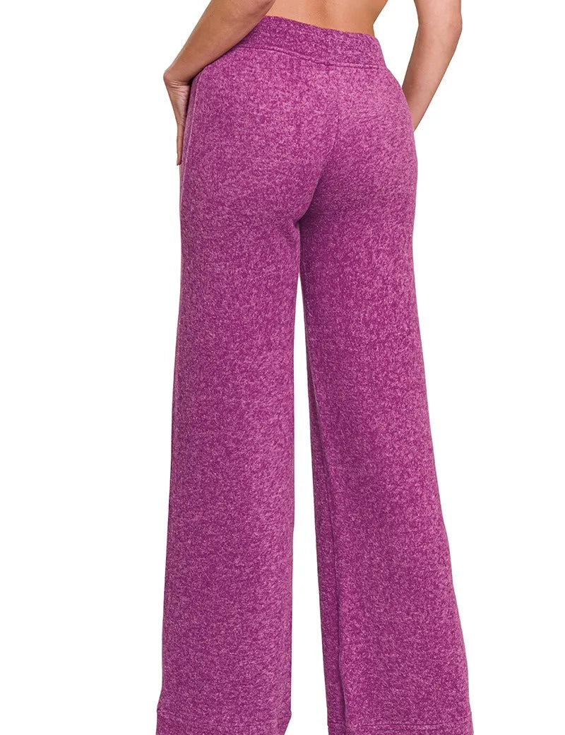 Zenana Soft Brushed Hacci Pants on Simply Obsessed