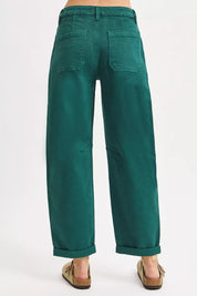 RISEN High Rise Ankle Cuffed Barrel Pants on Simply Obsessed