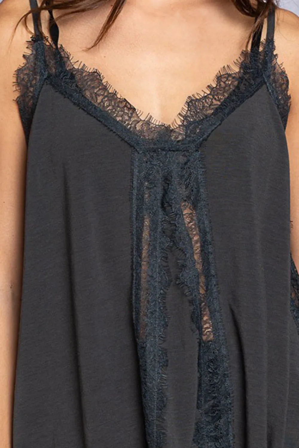 POL Lace Detail V-Neck Cami on Simply Obsessed