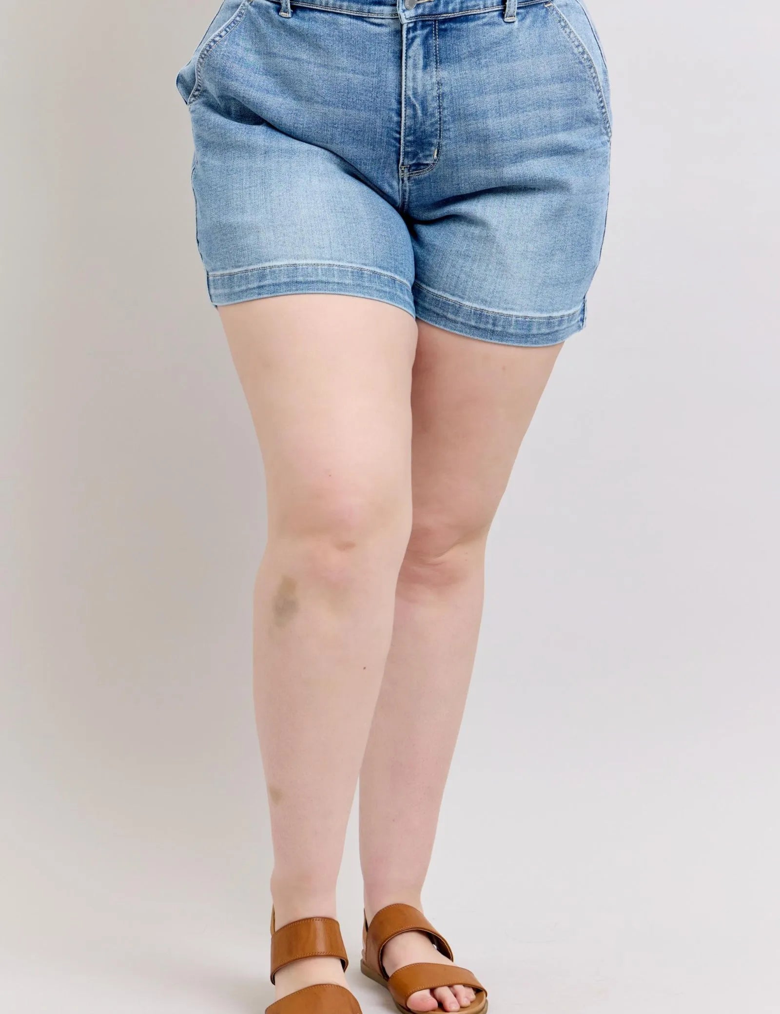 Judy Blue Plus Size High Rise Denim Shorts on Simply Obsessed