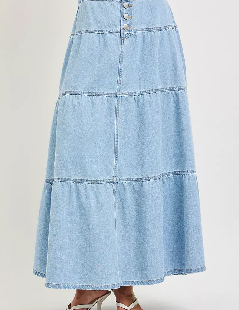RISEN High Rise Ruffle Long Skirts on Simply Obsessed