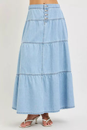 RISEN High Rise Ruffle Long Skirts on Simply Obsessed