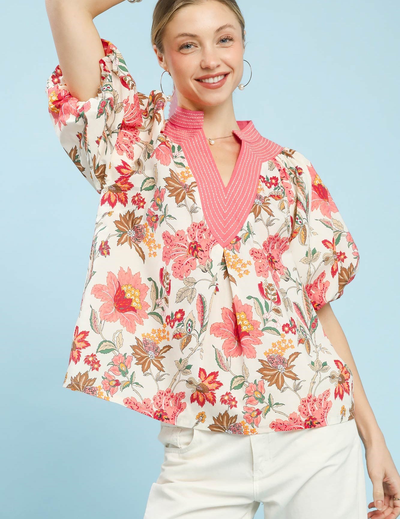 UMGEE Mix Floral Puff Sleeve Blouse **SALE** on Simply Obsessed