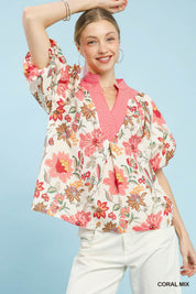 UMGEE Mix Floral Puff Sleeve Blouse **SALE** on Simply Obsessed