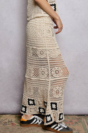 POL Floral Crochet Ruffled Waistband Maxi Skirt with Granny Square Weave **Debut SALE** on Simply Obsessed