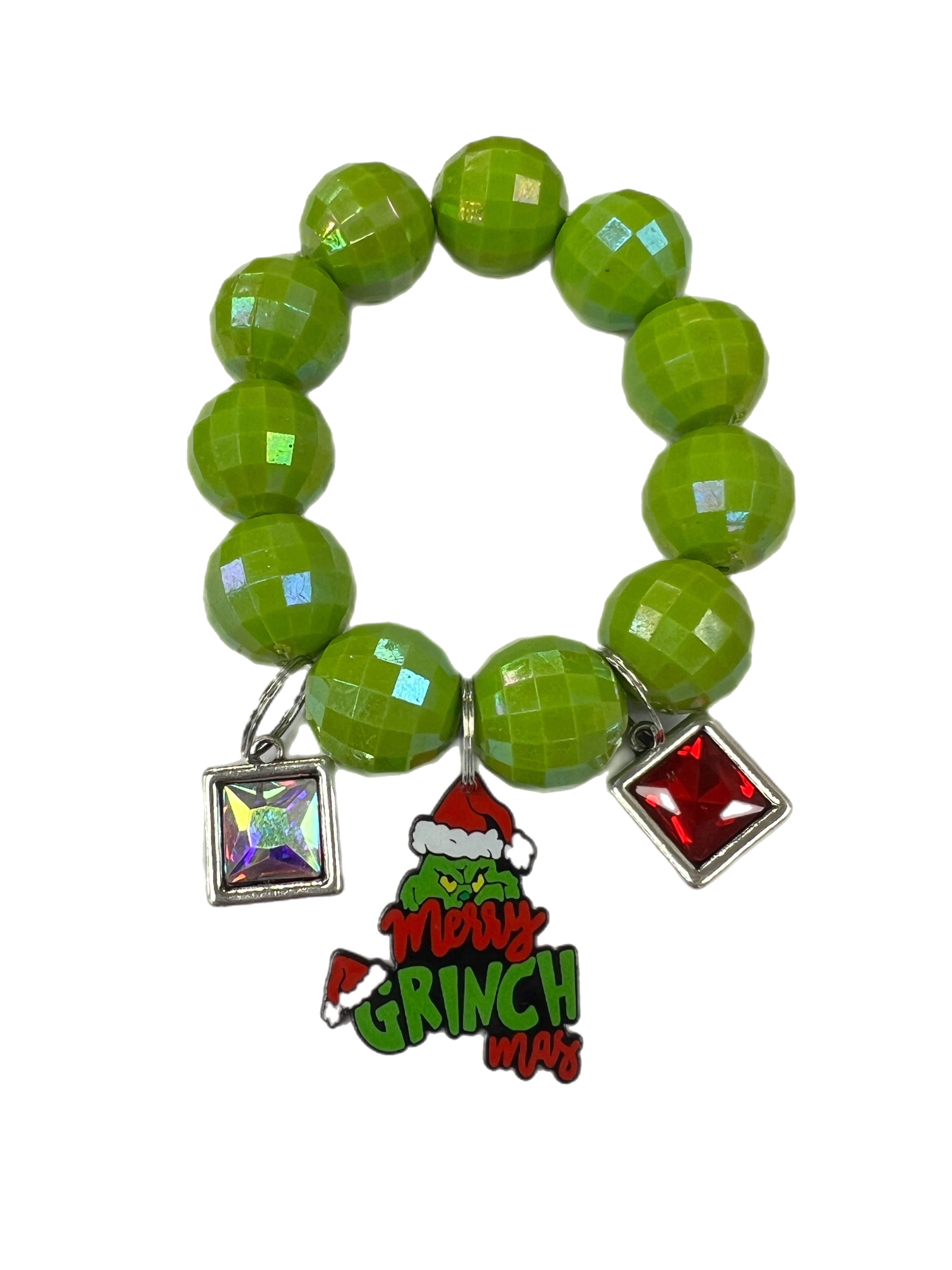 ATG Merry Grinchmas Green Triple Charm Stretch Bracelet
