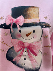 MALIBU HIPPIE Crystal Bow Snowman Sweatshirt on Simply Obsessed