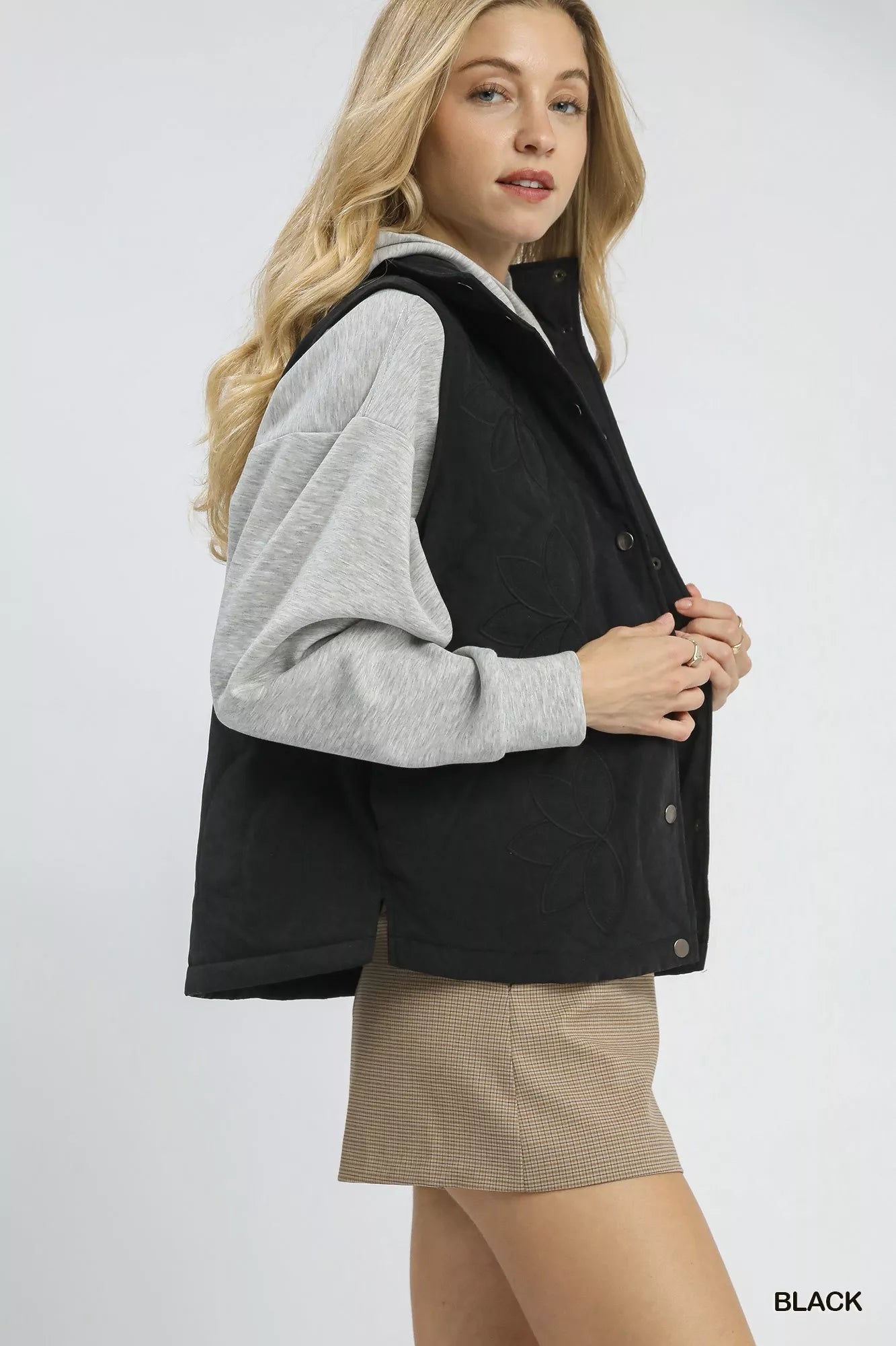 Umgee Quilted Embroidered Vest on Simply Obsessed