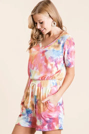 BiBi Tie Dye French Terry Casual Shorts on Simply Obsessed