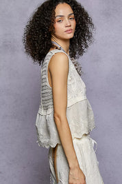 POL Sleeveless Flowy Fit Crochet Top with Scalloped Border Accents on Simply Obsessed