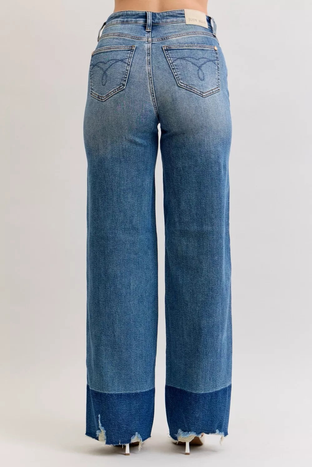 Judy Blue Raw Hem High Waist Column Straight Jeans on Simply Obsessed
