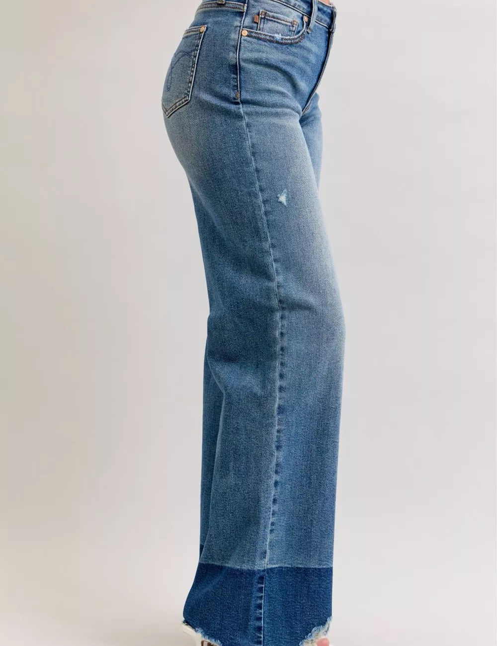 Judy Blue Raw Hem High Waist Column Straight Jeans on Simply Obsessed
