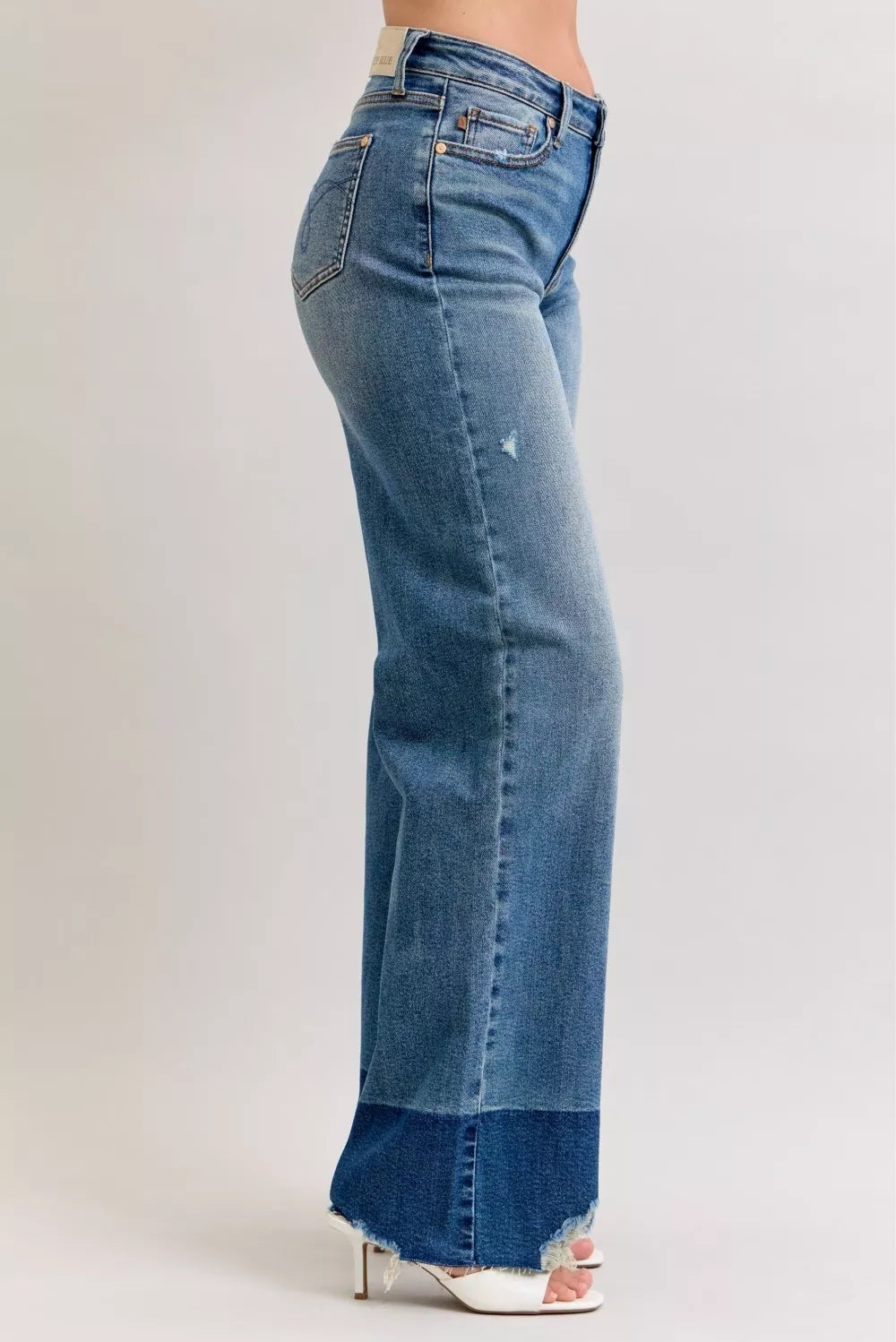 Judy Blue Raw Hem High Waist Column Straight Jeans on Simply Obsessed