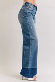 Judy Blue Raw Hem High Waist Column Straight Jeans on Simply Obsessed