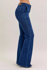 Judy Blue High Waist Flare Jeans with Front Patch Pockets on Simply Obsessed