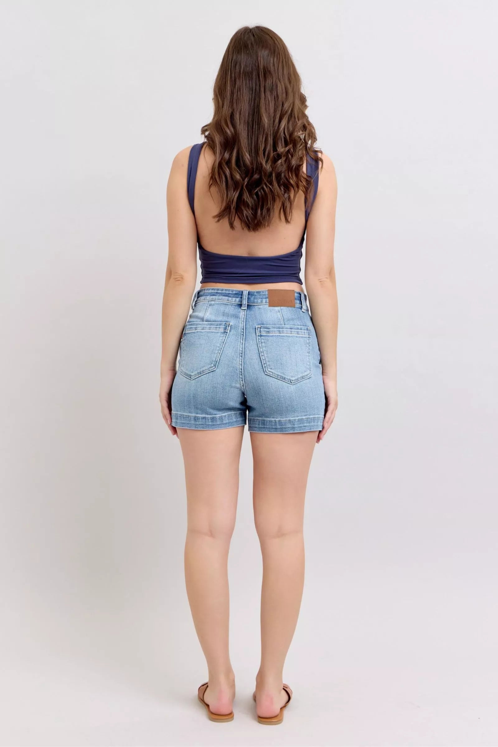 JUDY BLUE Mid Rise Denim Shorts on Simply Obsessed