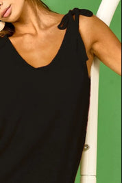 BiBi Tied Shoulder Solid Knit Top on Simply Obsessed